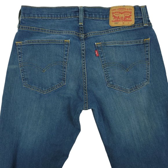 Levis 559 Jeans Relaxed Straight Stretch Men 32 x 38 Lot of 2 Dark Wash Mid Rise - Picture 4 of 12